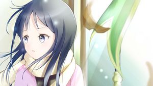 Preview wallpaper girl, scarf, coat, anime