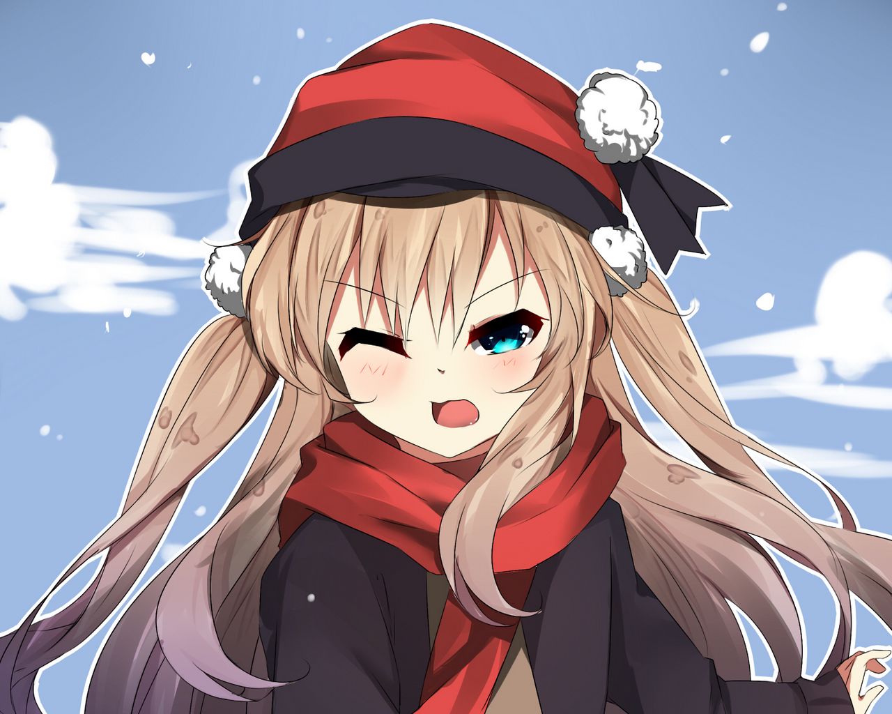 Download Gloomy Christmas Anime Pfp Of A Girl In Coat Wallpaper