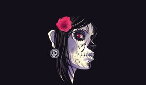 Preview wallpaper girl, scars, flowers, earrings