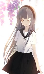 Preview wallpaper girl, schoolgirl, anime, art