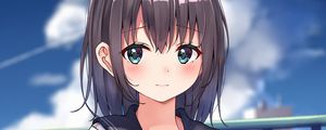 Preview wallpaper girl, schoolgirl, anime, cute