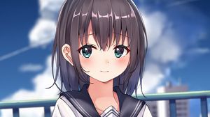 Preview wallpaper girl, schoolgirl, anime, cute
