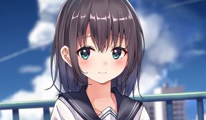 Preview wallpaper girl, schoolgirl, anime, cute