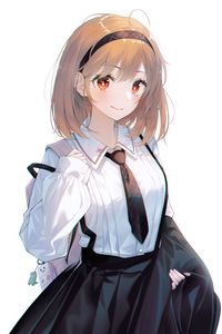 Preview wallpaper girl, schoolgirl, glance, skirt, anime