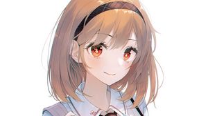 Preview wallpaper girl, schoolgirl, glance, skirt, anime