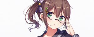 Preview wallpaper girl, schoolgirl, glasses, uniform, anime