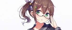 Preview wallpaper girl, schoolgirl, glasses, uniform, anime