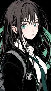 Preview wallpaper girl, schoolgirl, piercing, tie, anime