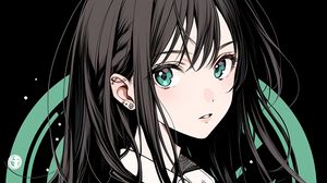 Preview wallpaper girl, schoolgirl, piercing, tie, anime