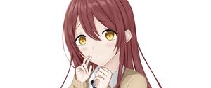 Preview wallpaper girl, schoolgirl, sad, glance, anime