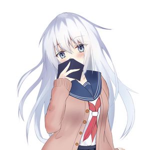Preview wallpaper girl, schoolgirl, sailor suit, book, anime