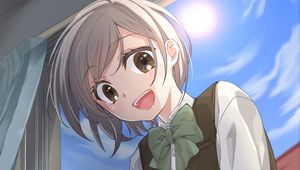 Preview wallpaper girl, schoolgirl, smile, anime, art