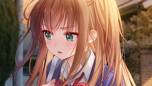 Preview wallpaper girl, schoolgirl, uniform, anime