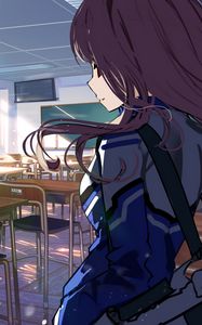 Preview wallpaper girl, schoolgirl, uniform, school, anime