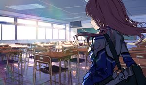 Preview wallpaper girl, schoolgirl, uniform, school, anime