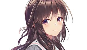 Preview wallpaper girl, schoolgirl, uniform, glance, anime, art, cartoon