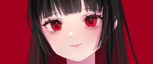 Preview wallpaper girl, schoolgirl, uniform, anime, art, red
