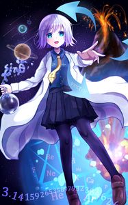 Preview wallpaper girl, scientist, science, anime, art