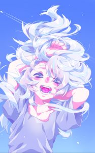 Preview wallpaper girl, scream, hair, anime, art