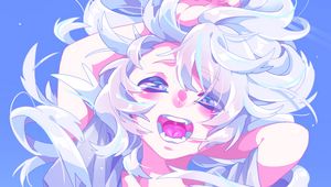 Preview wallpaper girl, scream, hair, anime, art