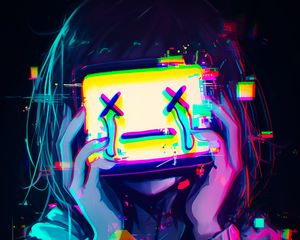 Preview wallpaper girl, screen, sad, art, anime