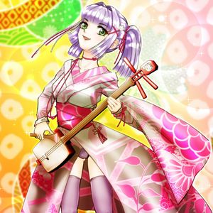 Preview wallpaper girl, shamisen, musical instrument, japan, anime