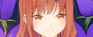 Preview wallpaper girl, shape, smile, flowers, anime