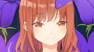 Preview wallpaper girl, shape, smile, flowers, anime
