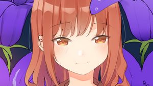 Preview wallpaper girl, shape, smile, flowers, anime