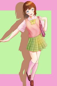 Preview wallpaper girl, shape, smile, anime