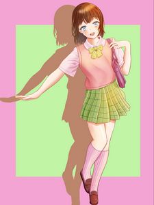 Preview wallpaper girl, shape, smile, anime