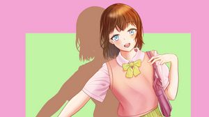 Preview wallpaper girl, shape, smile, anime