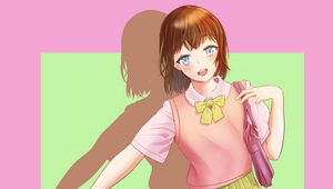 Preview wallpaper girl, shape, smile, anime