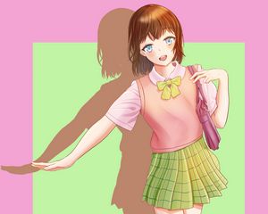 Preview wallpaper girl, shape, smile, anime