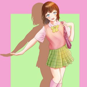 Preview wallpaper girl, shape, smile, anime