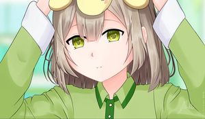 Preview wallpaper girl, shirt, anime, green