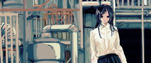 Preview wallpaper girl, shirt, uniform, anime, art