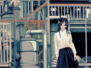 Preview wallpaper girl, shirt, uniform, anime, art