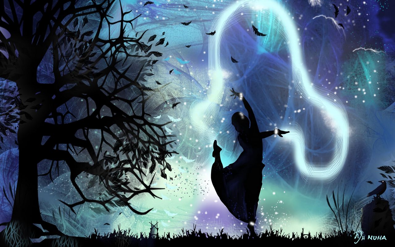 1280x800 Wallpaper girl, silhouette, dance, art