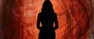 Preview wallpaper girl, silhouette, painting, abstraction, art