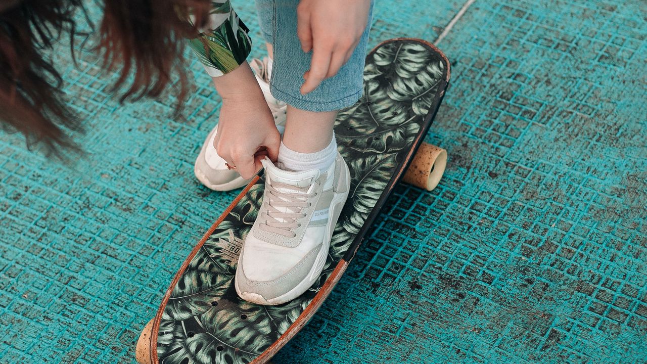 Wallpaper girl, skater, skateboard, style