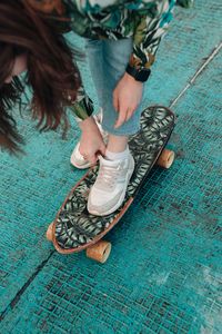 Preview wallpaper girl, skater, skateboard, style