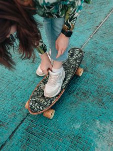 Preview wallpaper girl, skater, skateboard, style