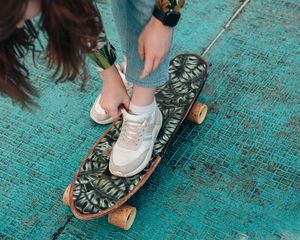 Preview wallpaper girl, skater, skateboard, style