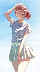 Preview wallpaper girl, skirt, glance, anime, art