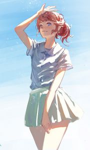 Preview wallpaper girl, skirt, glance, anime, art