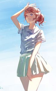 Preview wallpaper girl, skirt, glance, anime, art