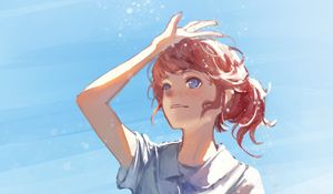 Preview wallpaper girl, skirt, glance, anime, art