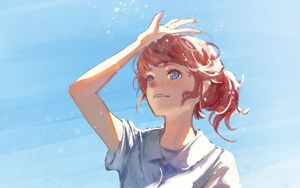 Preview wallpaper girl, skirt, glance, anime, art
