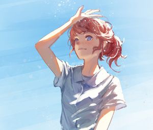 Preview wallpaper girl, skirt, glance, anime, art